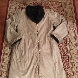 Vintage Reversible Faux Fur Rain Resistant Coat